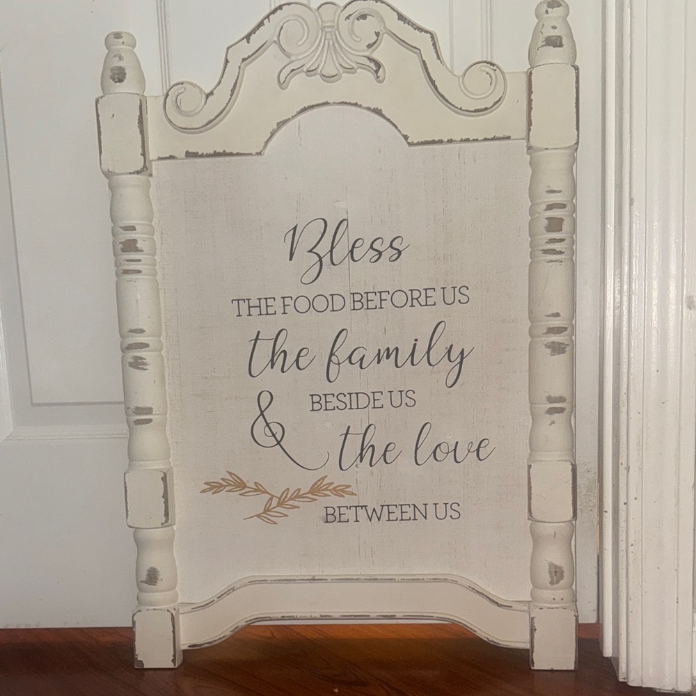 Charming Cream and Tan Family Blessing Plaque